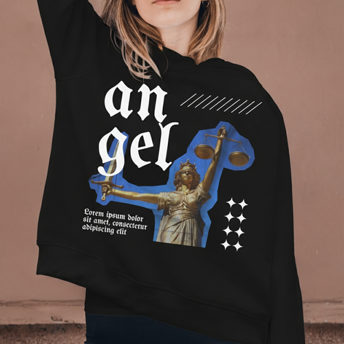 Angel Justice Graphic Hoodie – Broxen Streetwear Aesthetic